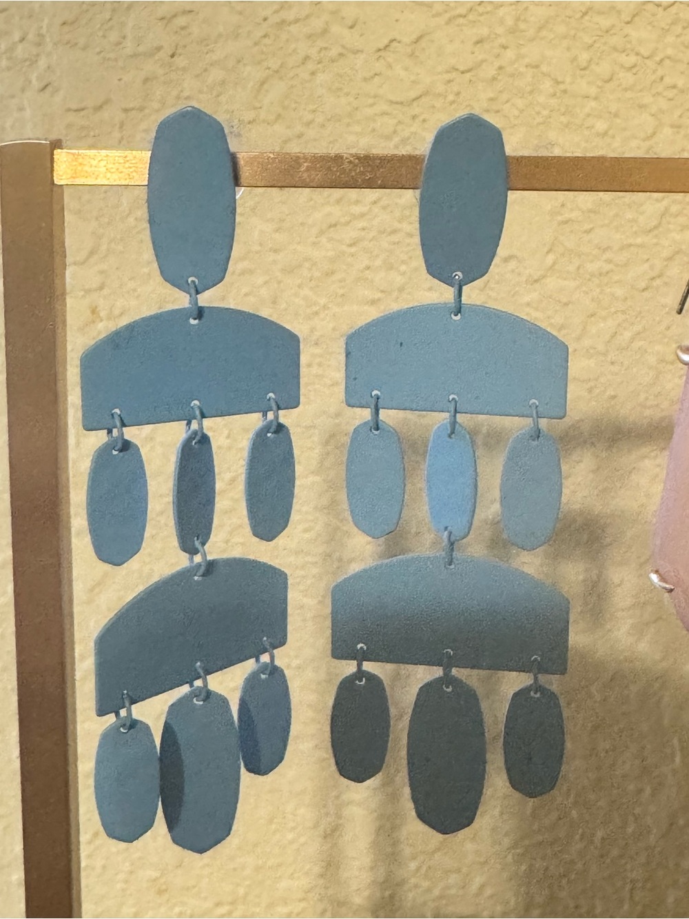 Kendra Scott Dusty Blue Layered Geometric Dangle Earrings